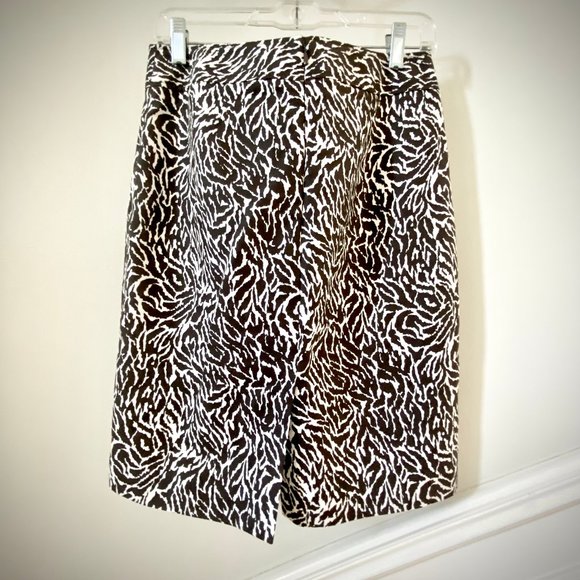 LOFT Zebra Print Silk Blend Pencil Skirt - Picture 2 of 8